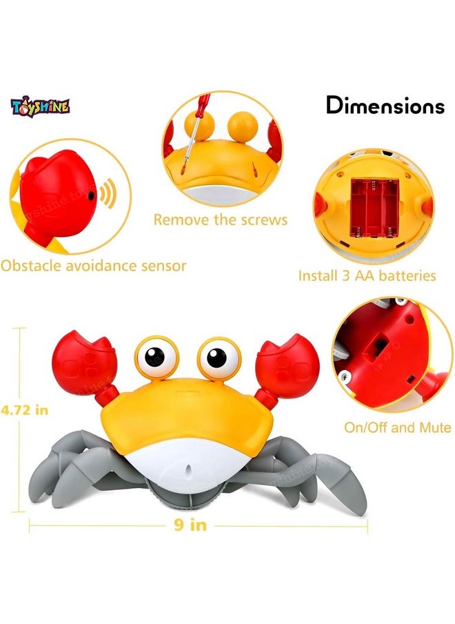 Cute Walking Moving Dancing Crab Learning Crawl Sensory Interactive Usb Rechargeable Toy Gift For 3+Babies Infant Toddler Kid Boys Girls