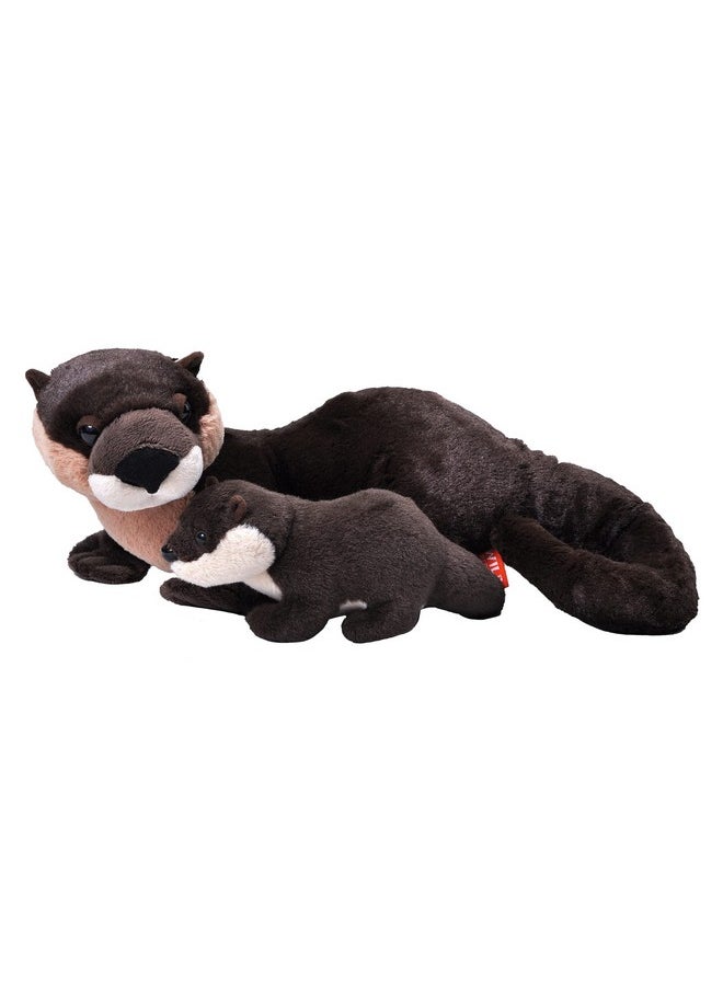 Mom And Baby River Otter, Stuffed Animal, 12 Inches, Gift For Kids, Plush Toy, Fill Is Spun Recycled Water Bottles