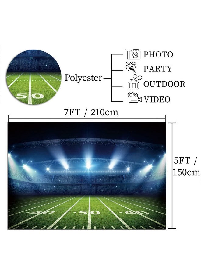 Football Stadium Backdrop For Photography 7X5Ft Auditorium Light Football Field Photo Background Children Birthday Party Decoration Kids Baby Shower Banner