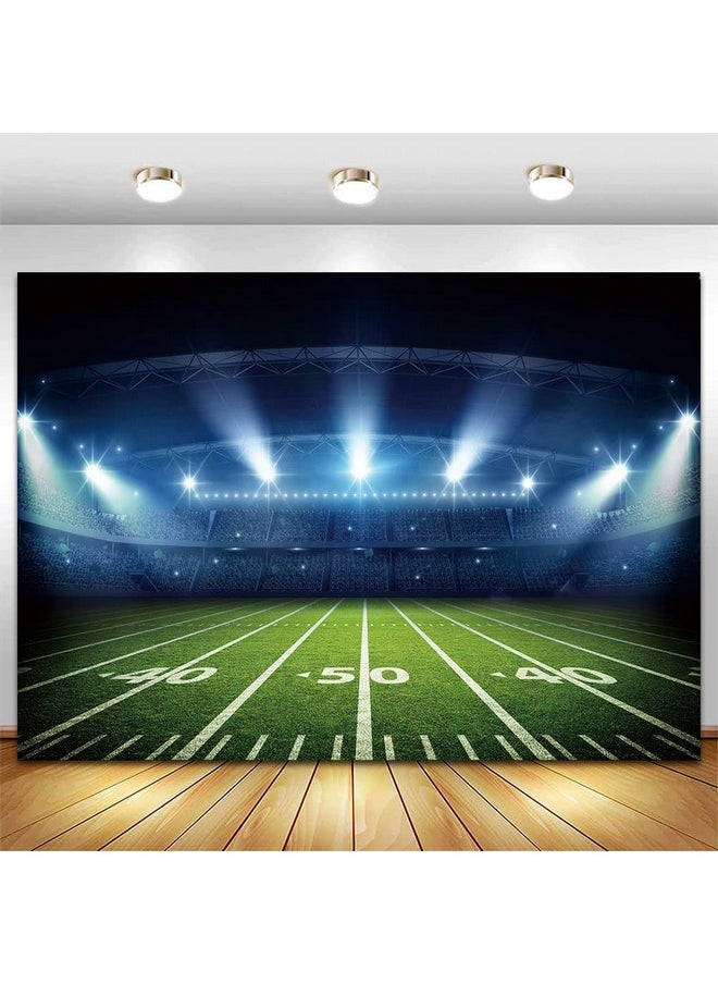 Football Stadium Backdrop For Photography 7X5Ft Auditorium Light Football Field Photo Background Children Birthday Party Decoration Kids Baby Shower Banner