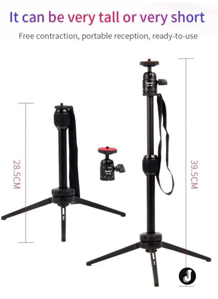 Table Tripod Stand – Lightweight Aluminum, 39.5cm Max Height, 3kg Load Capacity for Mobile Phones & Cameras