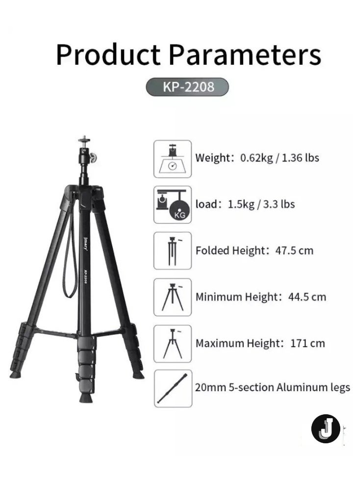 Upgraded Multifunctional Tripod for Mobiles, Ring Lights & Cameras – Perfect for Vlogging, Photography, and Live Streaming, Adjustable, Stable, and Versatile Design