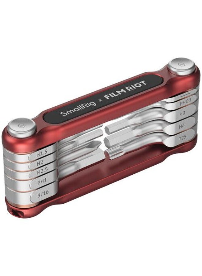 SmallRig x FILM RIOT 10-in-1 Folding Wrench Set with Multiple Angle Positioning (Red) 4813