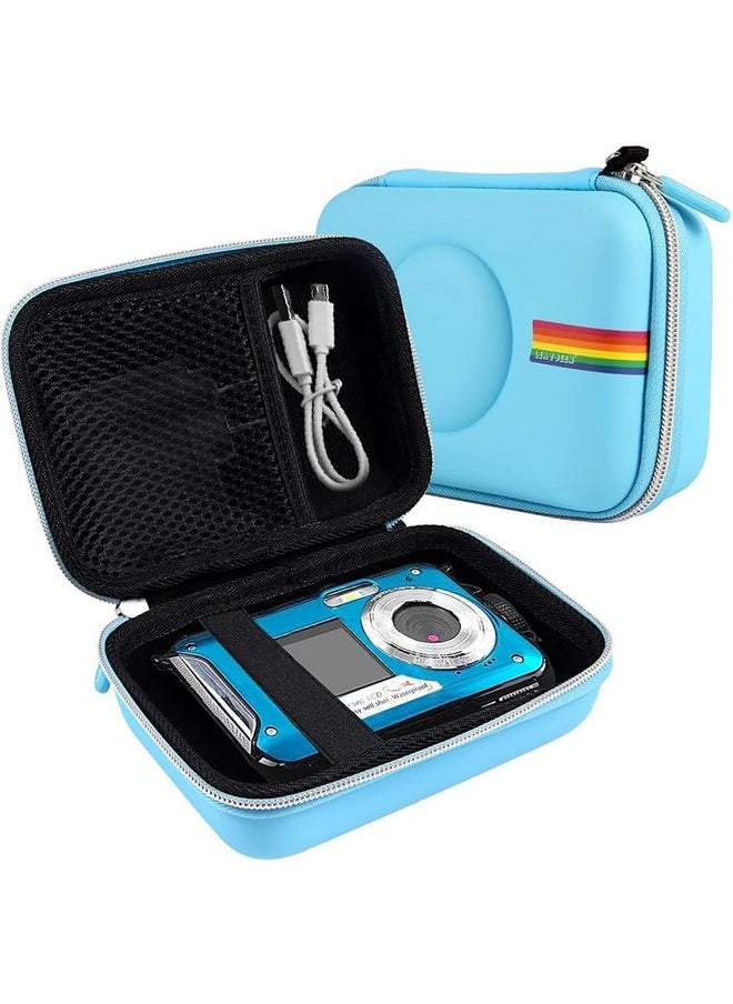 Underwater Camera Case Compatible With Yisence/Hicshon Waterproof Digital Camera Underwater Camera Full Hd 2.7K 48 Mp Video Recorder And More Accessories-Blue(Case Only)