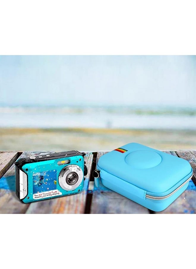 Underwater Camera Case Compatible With Yisence/Hicshon Waterproof Digital Camera Underwater Camera Full Hd 2.7K 48 Mp Video Recorder And More Accessories-Blue(Case Only)