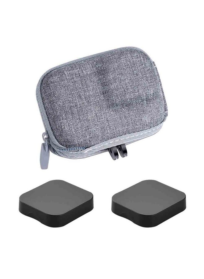 Mini Storage Bag Case For Gopro Hero13 Hero12 Hero11 Hero10 Hero9 Hero8 Black + Gopro Hero 12 11 10 9 8 Rubber Lens Cap Cover Carrying Grey Box Accessory For Go Pro [2+1 Pack]