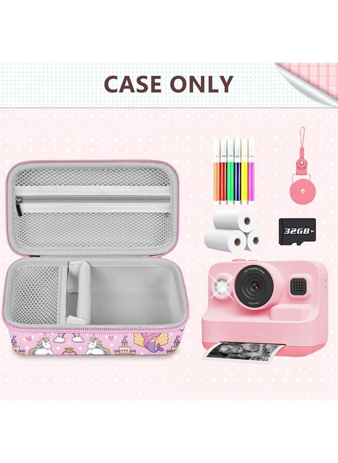 Kids Camera Case Compatible With Dylanto/Gktz/Himont/Camclid/Esoxoffore Kids Instant Print Camera,For Film Camera Storage Christmas Gifts And Birthday Gifts For Kids -Pink Unicorn（Case Only）