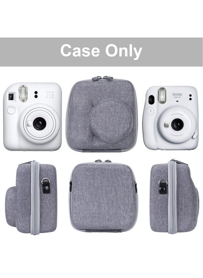 Hard Carrying Case Replacement For Fujifilm Instax Mini 12/11 Instant Camera,Protective Case Compatible With Instax Camera Mini 12/11(Clay White)