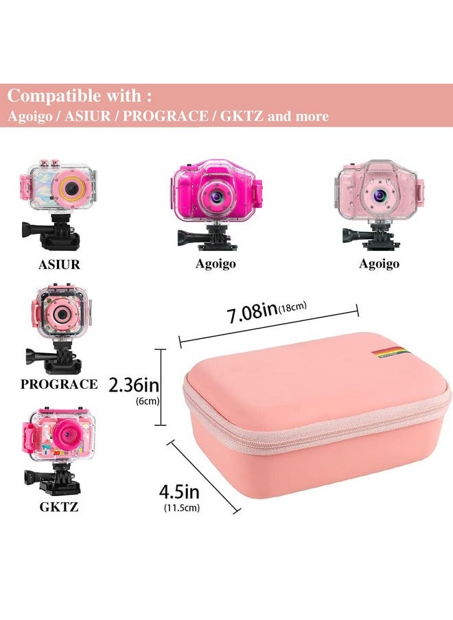 Camera Case Compatible With Agoigo/Prograce/Ourlife/Bryseten And More Kids Waterproof Digital Video Camera Toy-Girls Boys Birthday Gifts (Case Only)-Pink