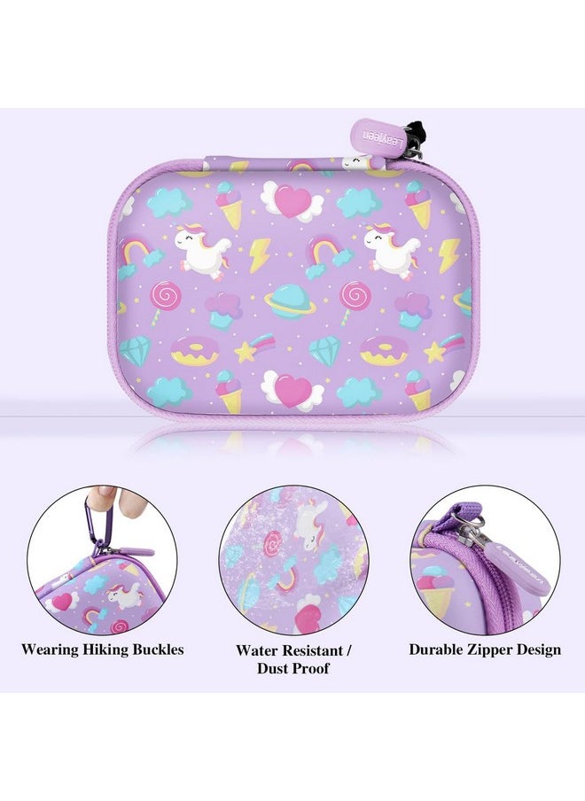 Kids Camera Case Compatible With Goopow/Dwfit/Slothcloud/Colofree/Kizjorya Kids Camera Toys And Children Digital Video Camera,Best Christmas And Birthday Gifts-Purple Unicorn(Case Only)