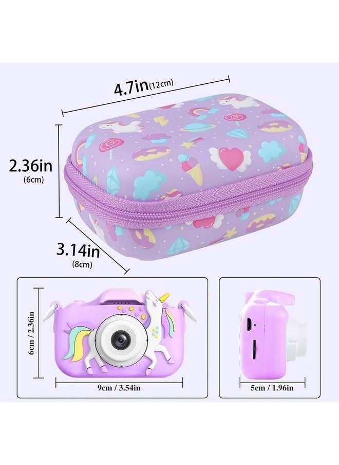 Kids Camera Case Compatible With Goopow/Dwfit/Slothcloud/Colofree/Kizjorya Kids Camera Toys And Children Digital Video Camera,Best Christmas And Birthday Gifts-Purple Unicorn(Case Only)