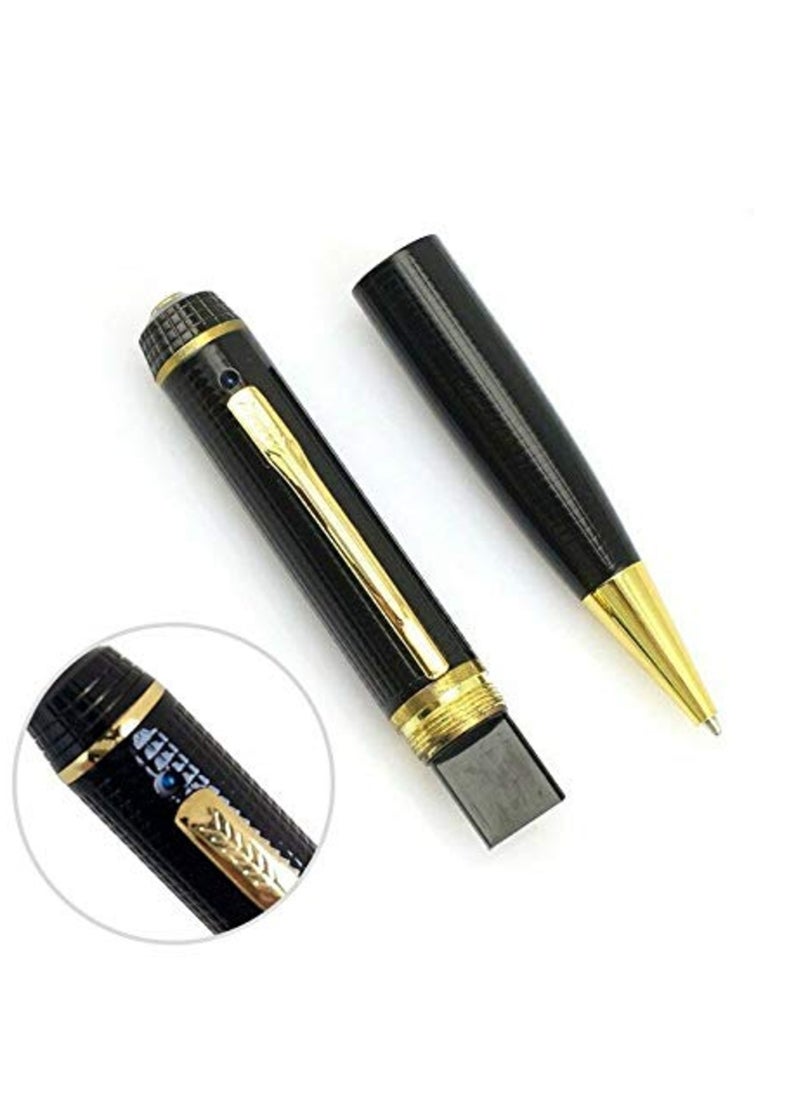 4K Golden Pen Camera – Compact HD Video & Audio Recorder with 2MP Lens, Wireless & Wired Modes, No Flash, Extended Battery Life (Black)