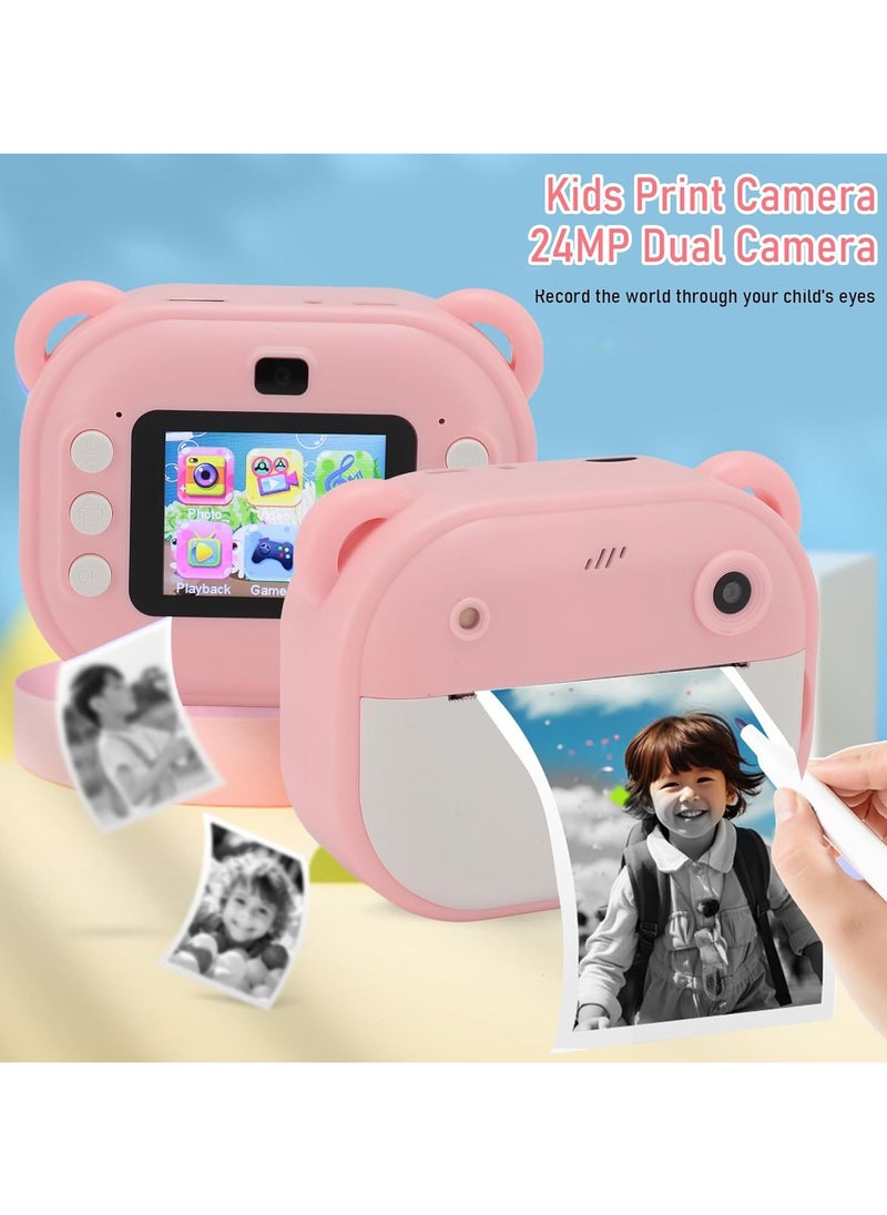 Instant Print Camera, Christmas Birthday Gifts for Girls Boys Kids HD Digital Video Camera