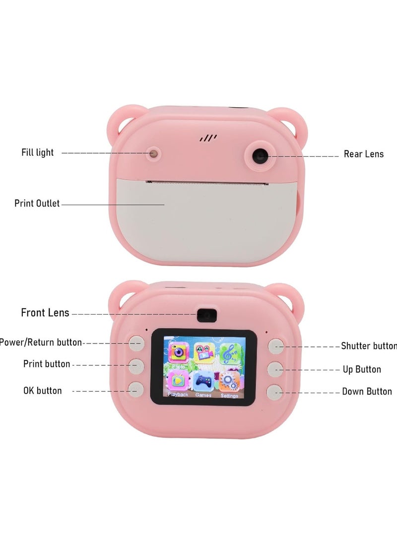 Instant Print Camera, Christmas Birthday Gifts for Girls Boys Kids HD Digital Video Camera