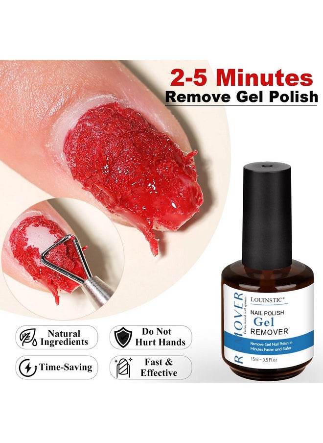 Gel Nail Polish Remover - Gel Remover No Need To Soak Or Wrap, Quickly Remove Gel Nail Polish In 2-5 Minutes, Professional Gel Polish Remover Kit Comes With Colorful Nail File Pusher