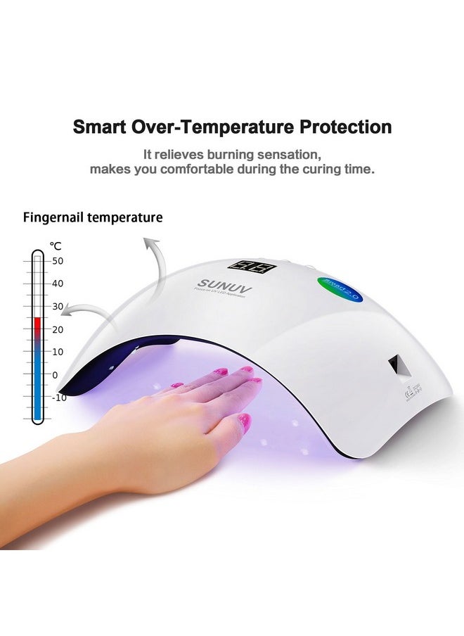 Sun8 Uv Light For Nails, Uv Led Nail Lamp With Three Timer Settings, Gel Nail Light For Nail Polish, Nail Dryer Compatible With All Gel Types