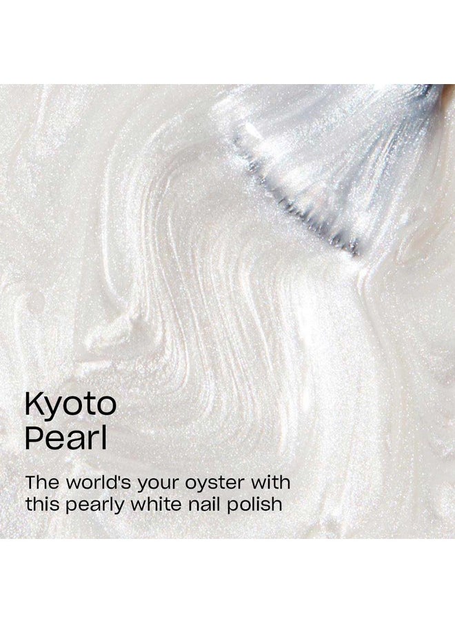 Nail Lacquer Kyoto Pearl | Opaque Soft White Pearl Chip Resistant Nail Polish | Vegan, Fast Drying, Streak Free