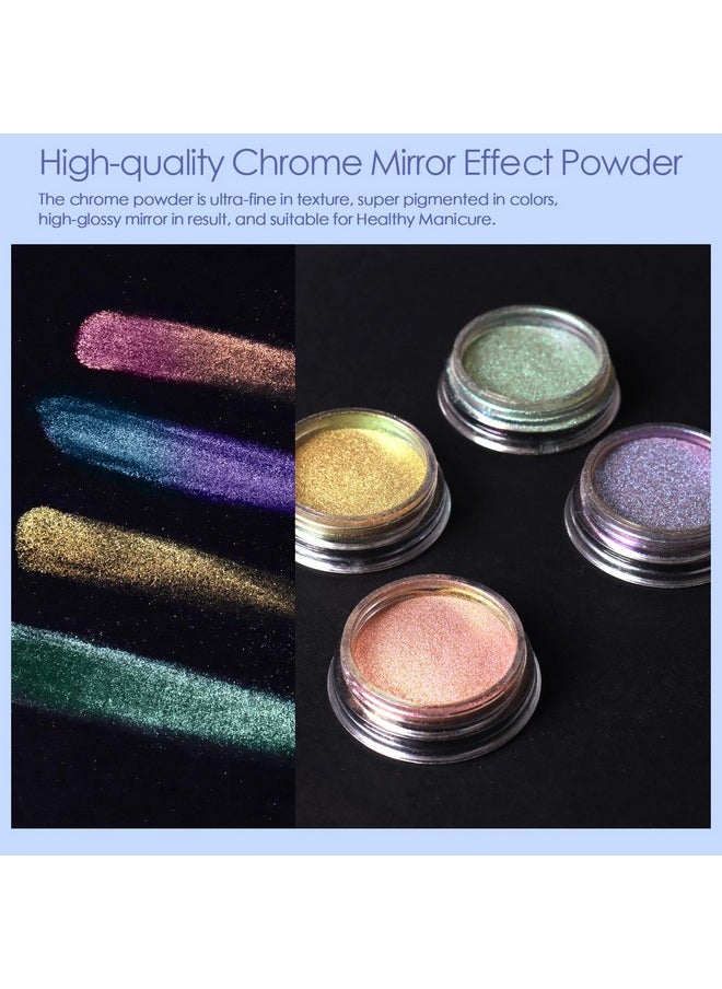Cat Eye Chrome Powder 4 Colors 3D Magnetic Nail Powder Metallic Pigment Galaxy Effect Glitter Resin Pigment With Magnet Pen For Nails Gel Polish Epoxy Slime Acrylic Paint Tumble Crafts
