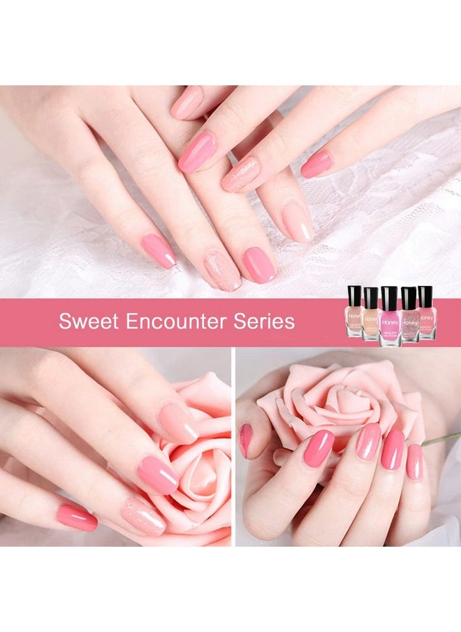 Non Toxic, Easy Peel Off And Fast Dry Nail Polish Set For Pack, Eco Friendly & Organic Water Based Nail Polish For Women,Teens (6 Bottles, 5Ml)