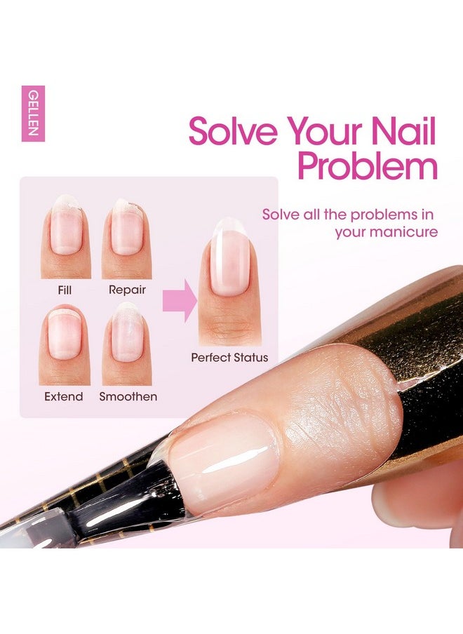 Builder Nail Gel With Gel Top Coat Base Coat, 3 Pcs 18Ml Top Coat Gel Nail Polish Set, Soak Off Hard Builder Gel In A Bottle For Nail Extension Strengthen Manicure Salon At Home