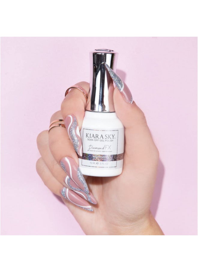 Professional Nails LED UV Soak Off Diamond FX Reflective Gel Polish - Moondust (Silver)