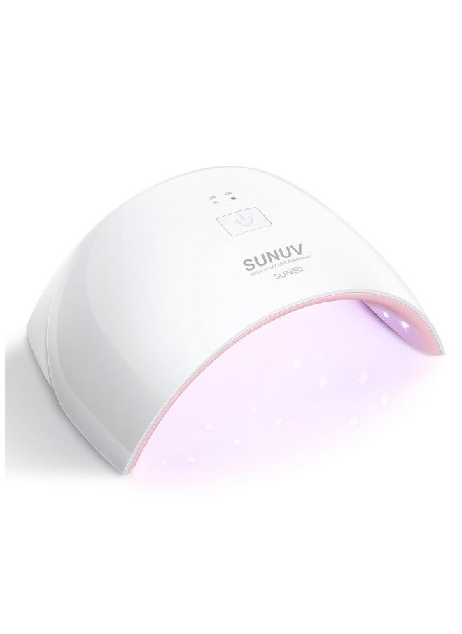 Uv Led Nail Lamp, Nail Dryer For Gel Nail Polish Uv Light For Nails With Sensor 2 Timers Sun9C Pink Gift For Women Girls