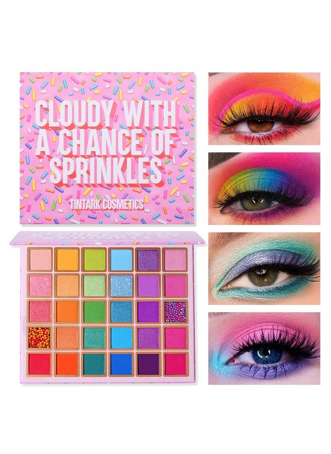 30 Colors Makeup Eyeshadow Palette For Beauty & Matte Metallic Shimmer Pearl Glitter Eye Shadow Pallet & Rainbow Colorful Eye Makeup For Girls & Highly Pigment Eyeshadow Cosmetics