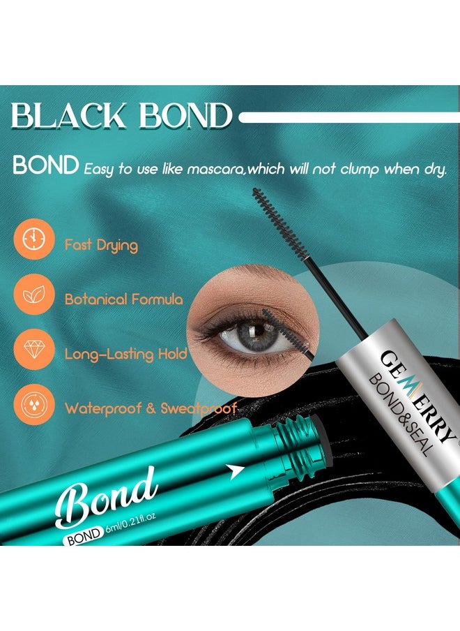 Lash Bond And Seal Waterproof Sensitive Eyes-Friendly Lash Cluster Glue New Upgraded Formula 12 Ml Bond And Seal Lash Glue Strong Hold Eyelash Glue For Self Use At Home