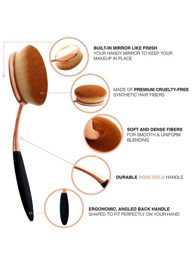 Oval Foundation Brush Large Toothbrush Makeup Brushes Fast Flawless Application Liquid Cream Powder Foundation