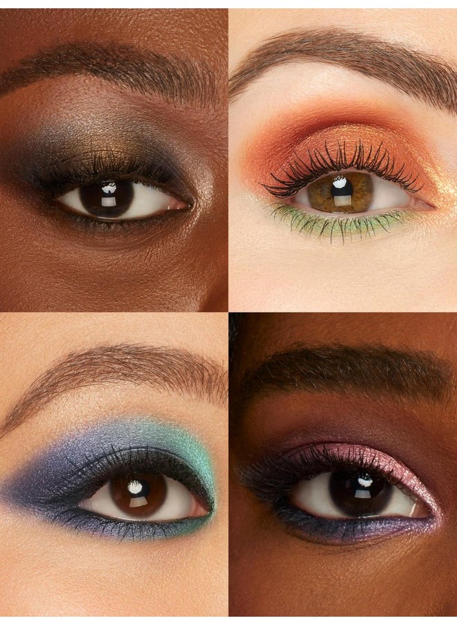 18 Color Funfair Eyeshadow Palette, Carnival Party Eyeshadows, Gold Slivery Black White Yellow Orange Brown Bronzer Red Blue Purple Green Eye Shadow Palettes, Glitter Matte Shimmer