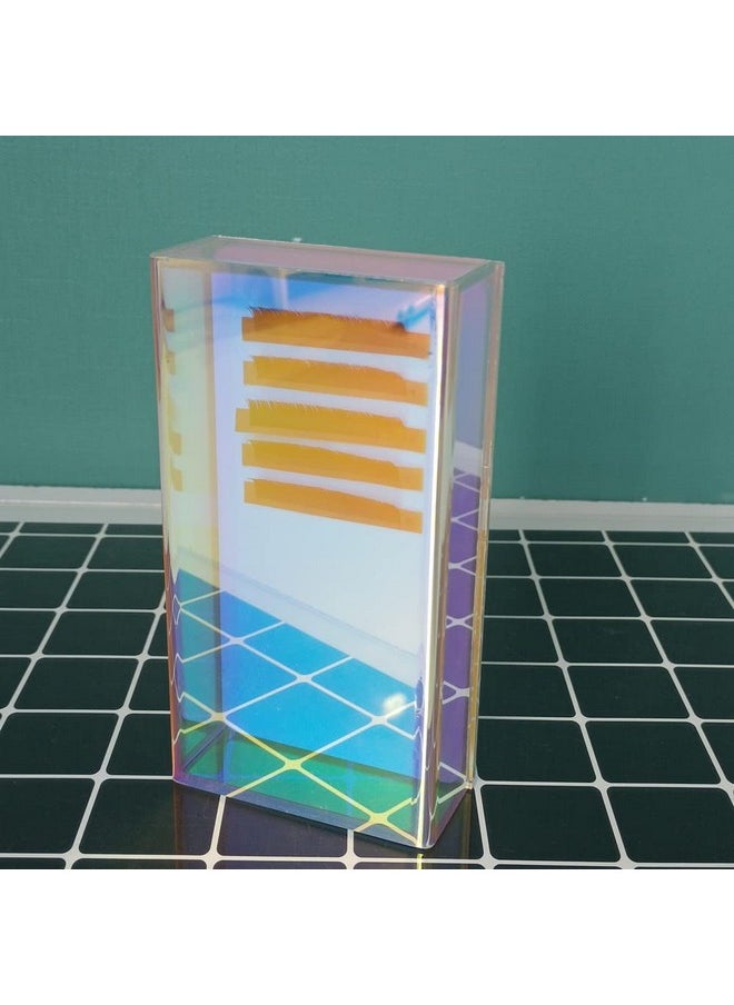 Grafting False Eyelash Acrylic Extension Pallet Organizer, Eyelash Extension Glue Tweezers Plate Makeup Palette, Dustproof Storage Box Display Training Tools Salon (Dazzling S With Cover)