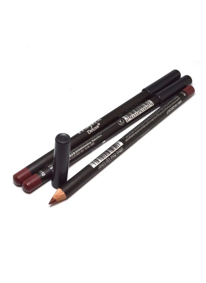 A Deluxe [ 1064 Hazelnut ] Ultra Fine Lip Liner Pencil Lipliner Set + Free Zipper Bag