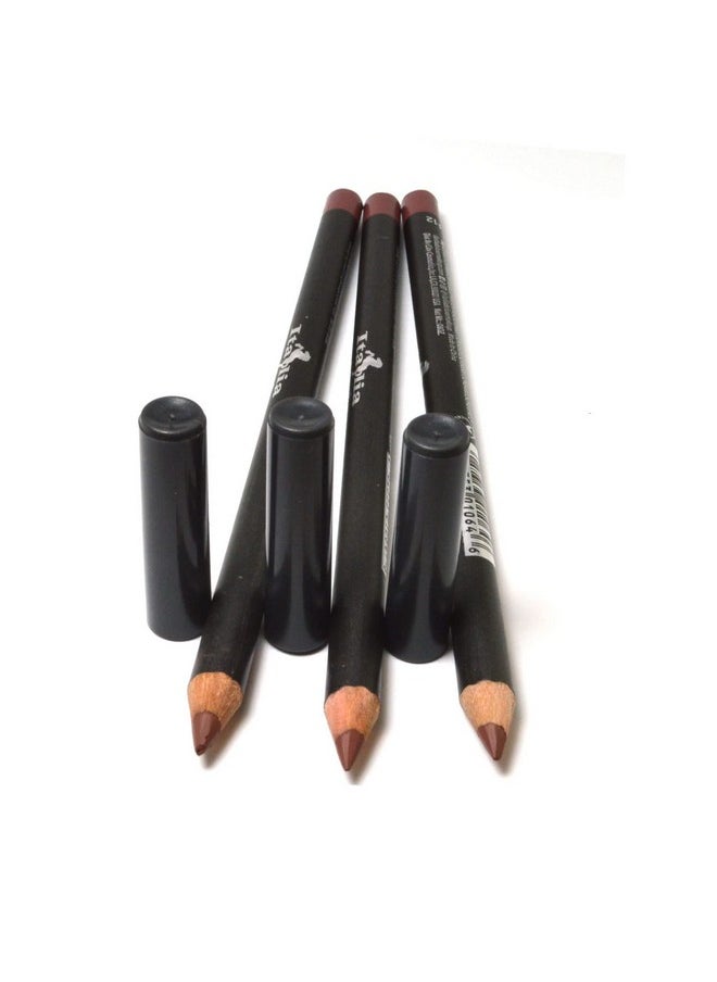 A Deluxe [ 1064 Hazelnut ] Ultra Fine Lip Liner Pencil Lipliner Set + Free Zipper Bag