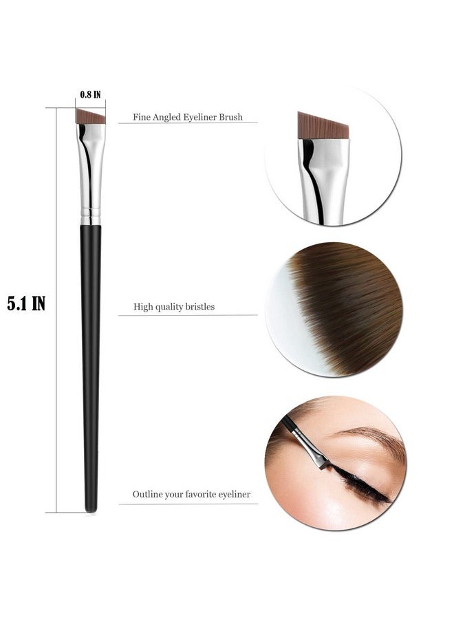 R Brushes Set,Jassins Fine Angled Eyeliner Brushes,Precision Gel Eye Liner Ultra Fine Bent Makeup Brush For Newbies And Salon（3Pcs）