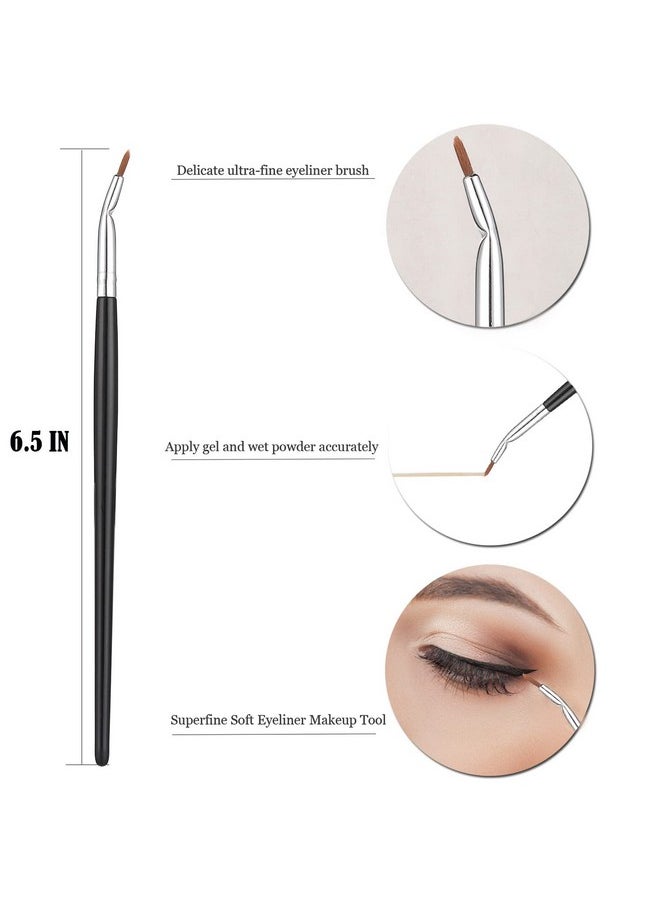 R Brushes Set,Jassins Fine Angled Eyeliner Brushes,Precision Gel Eye Liner Ultra Fine Bent Makeup Brush For Newbies And Salon（3Pcs）