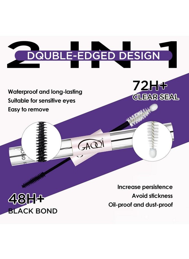 Lash Bond And Seal Waterproof 10Ml Lash Cluster Glue For Eyelash Clusters Bond And Seal Lash Glue 2 In 1 Eyelash Glue Diy At Home Hold 48-72 Hours