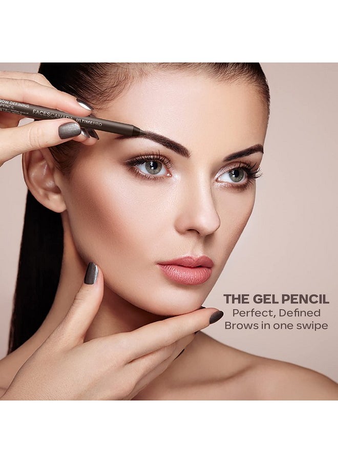 Faces Canada Ultime Pro Eyebrow Defining Pencil - Tan 01, 1.2 G | Gel Gliding, Long Lasting Color Pay Off | Natural Looking Brows | With Spoolie Brush | Waterproof, Transferproof & Smudgeproof