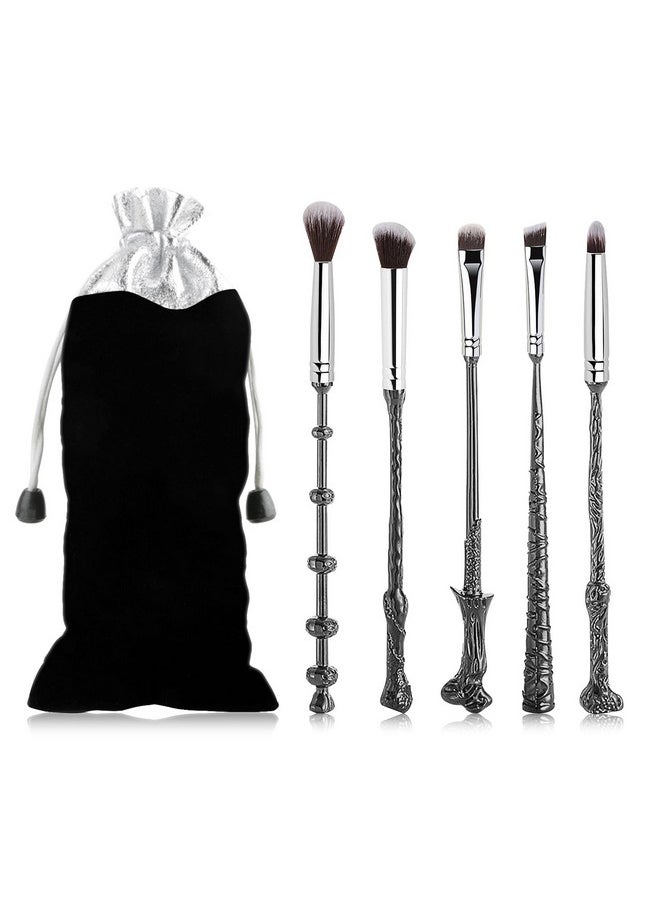 Akeup Brushes Set, Wechip Make Up Brush Set For Women Girls 5Pcs(Silver)