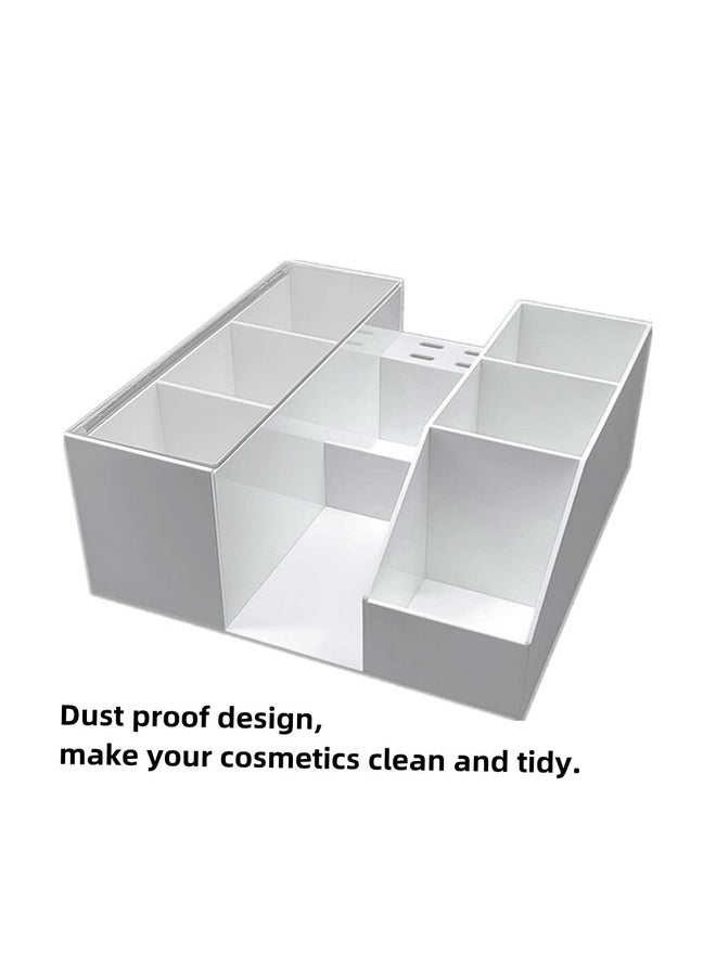 Acrylic Large Capacity Makeup Organizer, Grafting Beauty Extension Supplies Lash Storage Display, Eyelash Storage Case Brush Tweezers Cosmetic Holder (White)