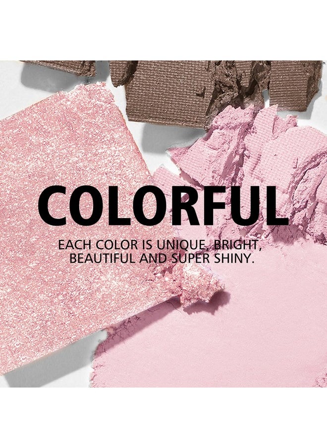 9 Colors Warm Tone Eyeshadow Palette, Matte Light Purple Pink High Pigment Blendable Shades, Sparkling Powder Eyeshadow, Glitter Shimmer Eye Shadow, Daily Bright Eyes Makeup Palette