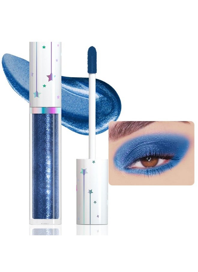 Liquid Shimmery Glitter Eyeshadow Eyeliner, High Pigment Colored Metallic Eyeshadow Stick Eyeliner, Waterproof Long Lasting Sparkle Eye Makeup Set For Women, 22# Royal Blue