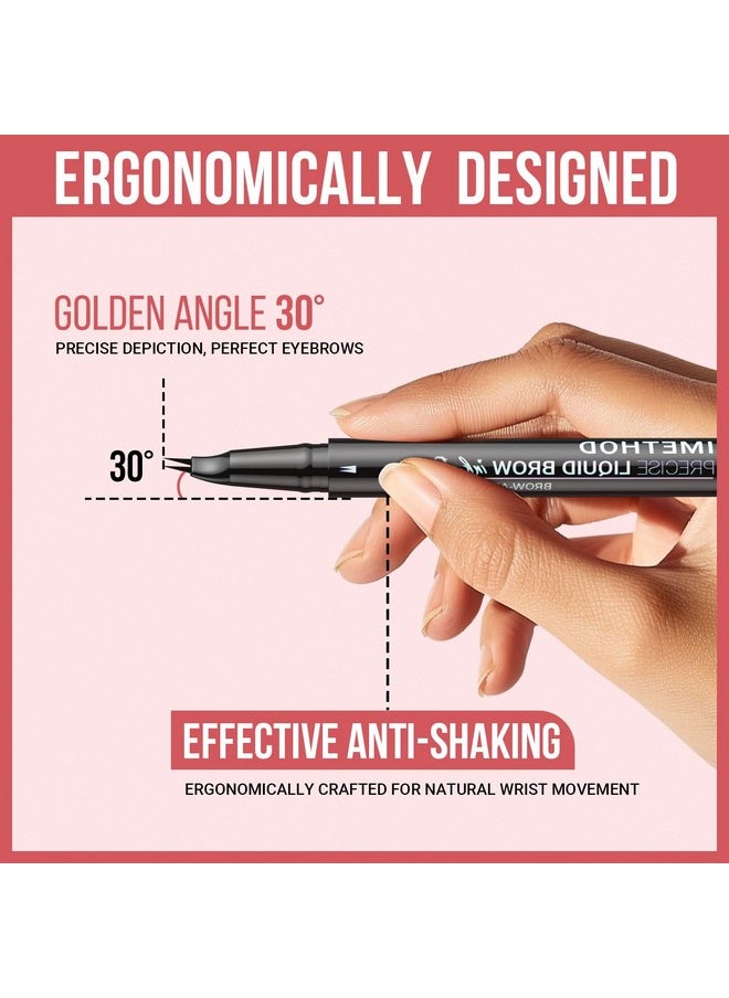 Curved Eyebrow Pen - Eyebrow Pencil, Brow Pencil 2-In-1 Dual-Ended Microblading Eyebrow Pen With Micro-Fork-Tip And Precise Brush-Tip Create Natural Hair-Like Brows, Last All-Day, Brown