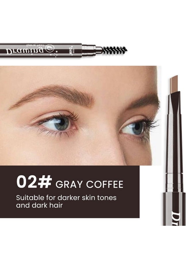 Eyebrow Stamp Pencil Kit For Eyebrows, Makeup Brow Stamp Trio Kit With Waterproof Eyebrow Pencil, Eyeliner, Eyebrow Pomade, 10 Eyebrow Stencils And Dual-Ended Eyebrow Brush, Kit-03# Chocolate