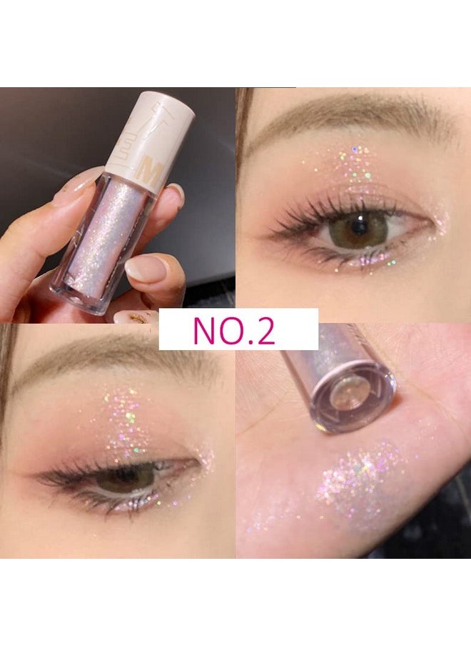 5Pcs Liquid Glitter Eyeshadow Set- Sparkling Metallic High Pigmented Glitter Eye Shadow Korean Crystals Makeup, Quick Drying Long Lasting Creates High-Impact Multi Dimensional Eye Looks