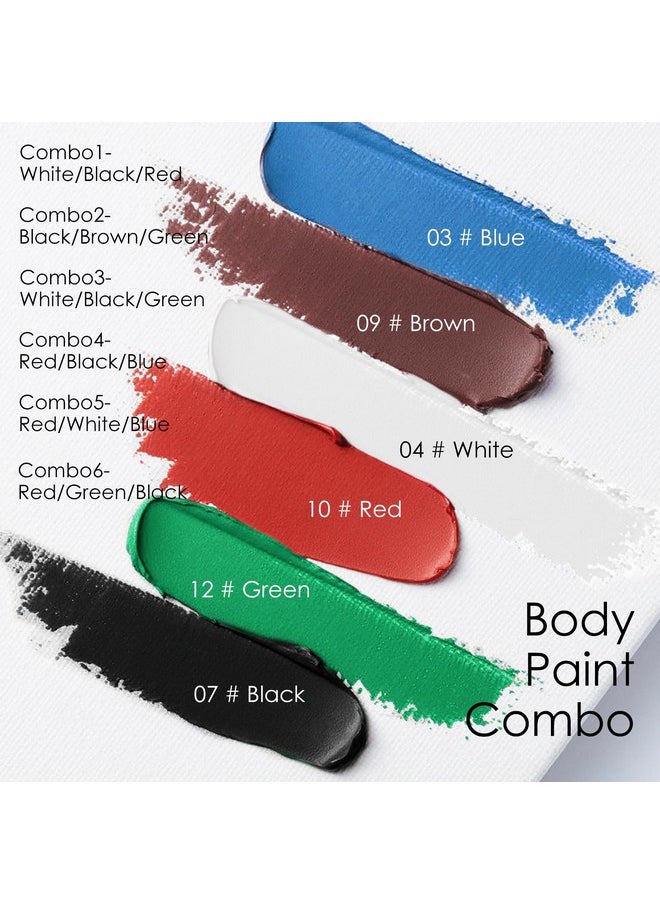 3 Colors Black Brown Green Face Body Paint Stick, Eye Black Baseball Sticks Camo Face Paint For Baseball/Football/Halloween/Cs/Hunting/Sfx Makeup Cream Face& Body Paint Easy To Blend-