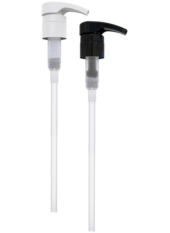 Universal Dispensing Pump, Perfect For Shampoo & Conditioner 1L /33.8 Oz - Fits For Most Bottles Or Any Refillable Bottles From 12Oz To 33.8Oz With 28/410 Neck Size, 2 Pack, White/Black