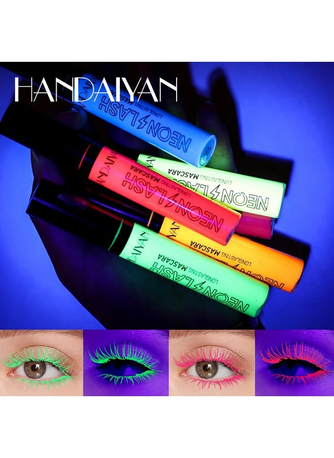Neon Eye Mascara For Halloween Cosplay - Vibrant Colors, Black Light Reactive Get Noticed With Fluorescent Lashes, Long-Lasting, No Clumping, No Flaking, Easy Removal, Sensitive Eyes Friendly (01)