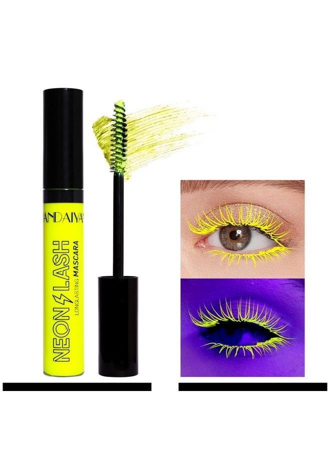 Neon Eye Mascara For Halloween Cosplay - Vibrant Colors, Black Light Reactive Get Noticed With Fluorescent Lashes, Long-Lasting, No Clumping, No Flaking, Easy Removal, Sensitive Eyes Friendly (01)