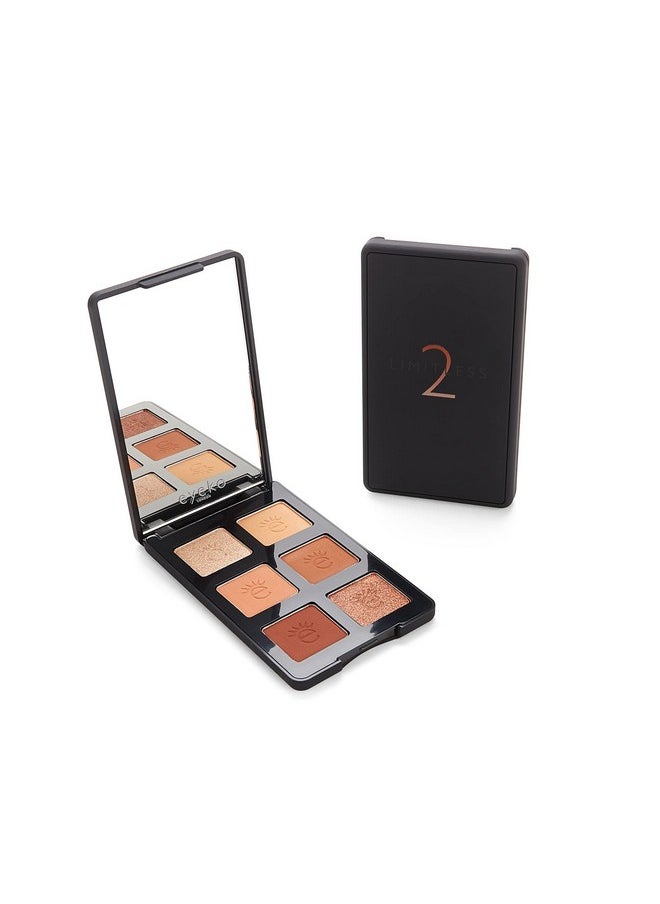 Limitless Eyeshadow Palette 2 - High Pigment - 6 Shades - Blendable Warm-Toned Medium Nudes And Golden Copper Shimmers - Lightweight - Vegan