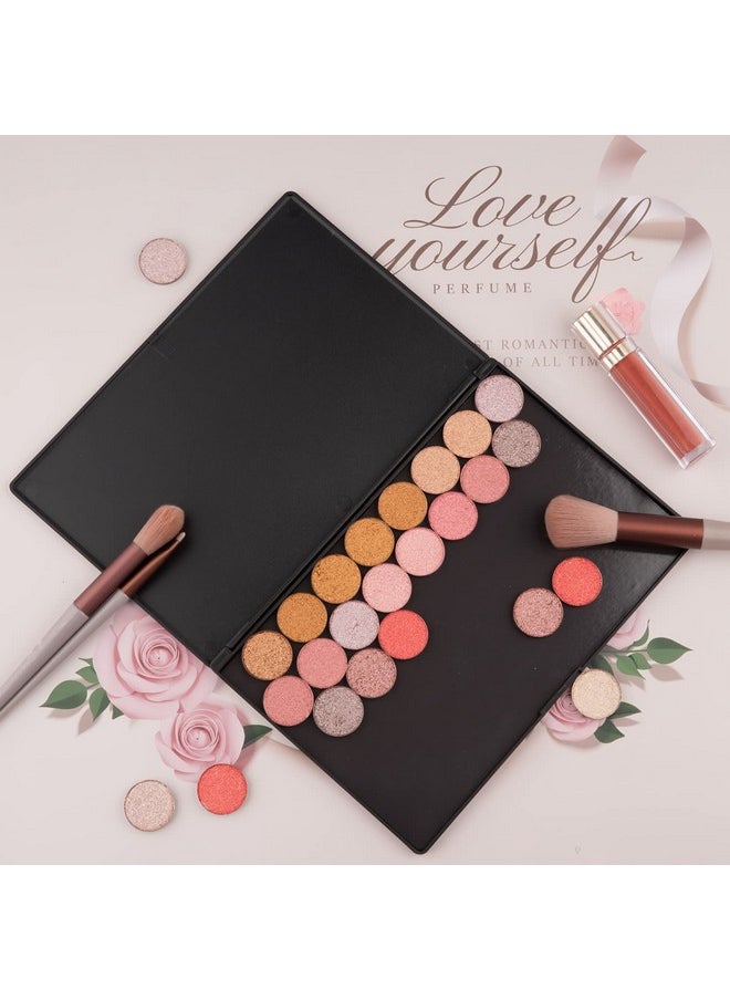 Large Empty Magnetic Plastic Eyeshadow Makeup Palette With 15Pcs Adhesive Empty Palette Metal Stickers For Eyeshadow Lipstick Blush Powder